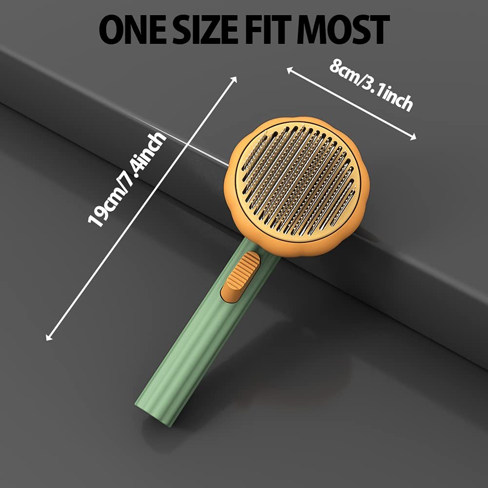 Pumpkin Self-Cleaning Brush — Pain-Free Grooming, Less Mess