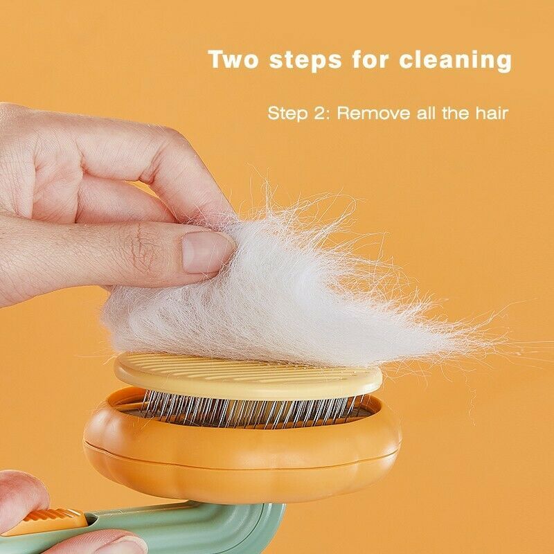 Pumpkin Self-Cleaning Brush — Pain-Free Grooming, Less Mess