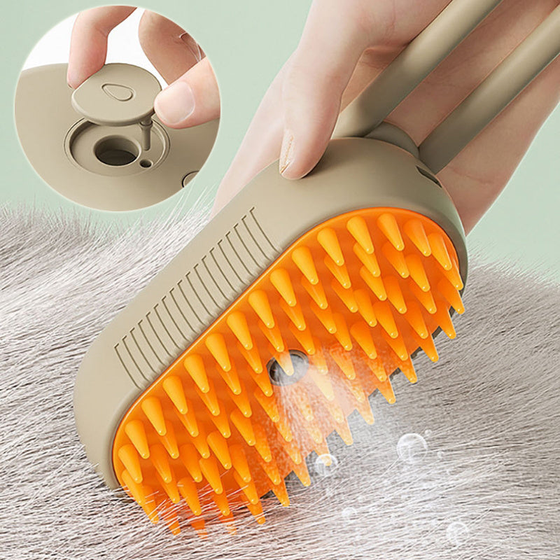 Steam-Spray Brush: Massage, Detangle & Shine Your Pet’s Coat