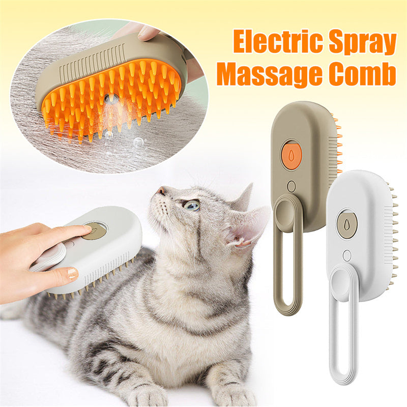 Steam-Spray Brush: Massage, Detangle & Shine Your Pet’s Coat