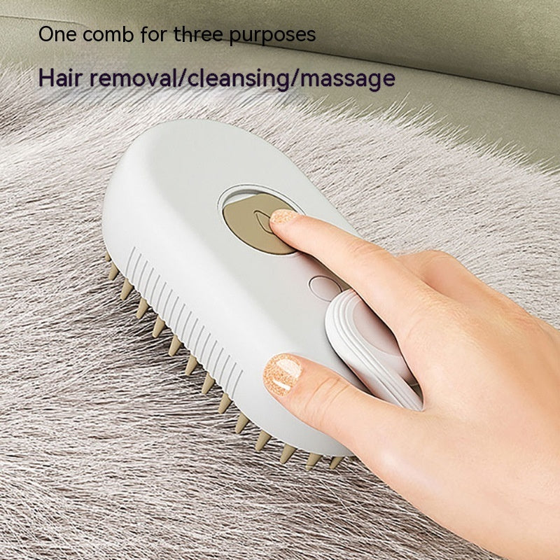 Steam-Spray Brush: Massage, Detangle & Shine Your Pet’s Coat