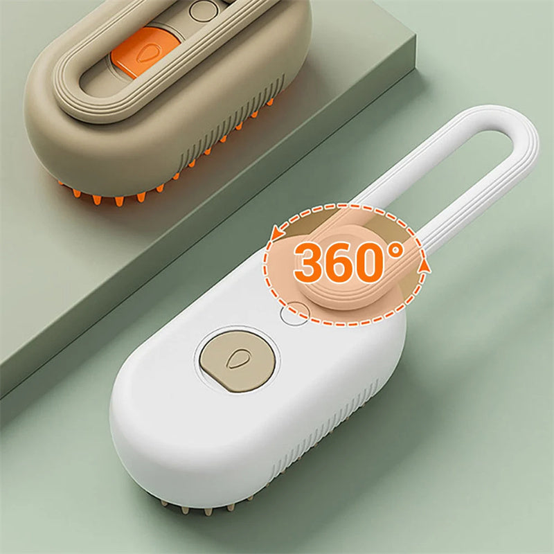 Steam-Spray Brush: Massage, Detangle & Shine Your Pet’s Coat